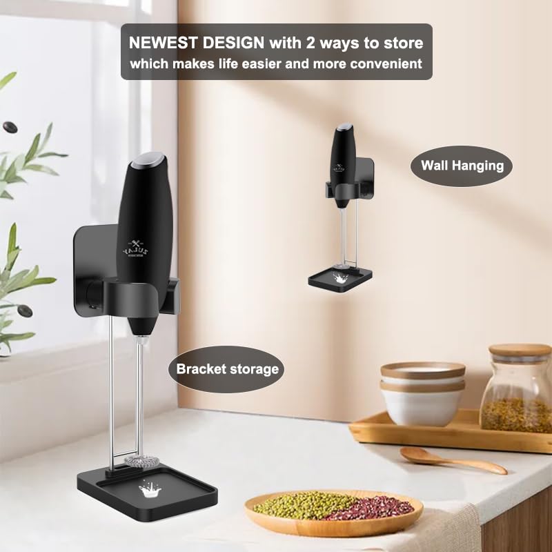 Derguam Milk Frother Stand For Milk Frothers, Durable And Stable Stainless Steel Frother Stand, [Standing Or Hanging] Milk Froth