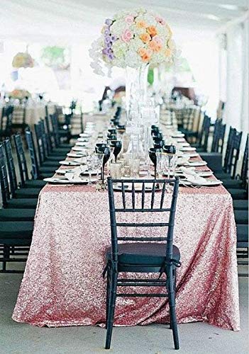 Squarepie Sequin Tablecloth Rectangular 90 X 156 Inch Fuchsia Pink Reflect Lights Bling Sparkly Table Linen For Wedding Party