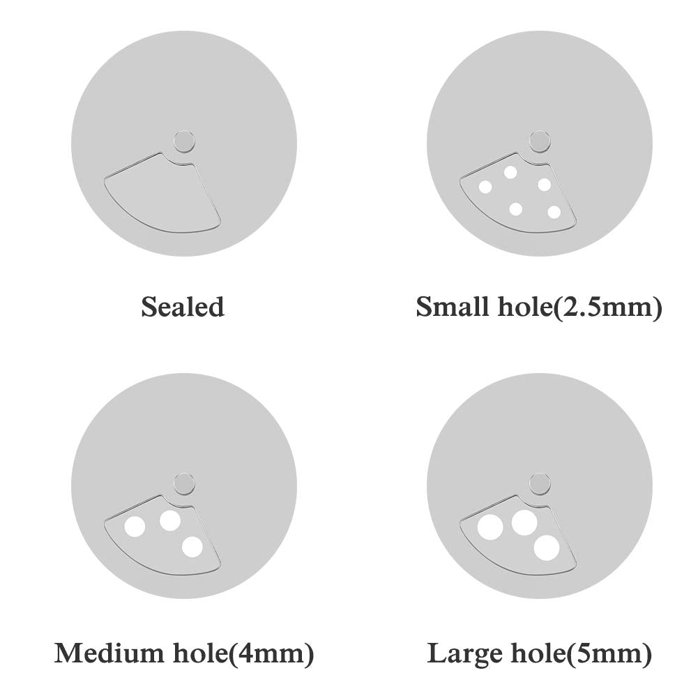 Accmor 2Pcs Salt And Pepper Shakers,Stainless Steel Shaker For Salt Powder Sugar Cinnamon Pepper, Spice Dispenser With Adjustabl