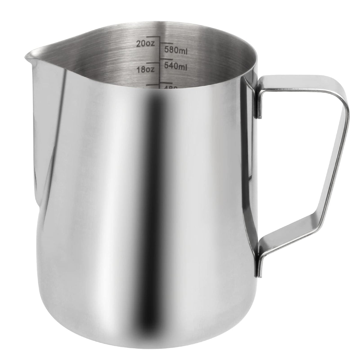 Milk Frothing Pitcher 20Oz(600Ml)Stainless Steel Steaming Pitchers For Espresso Machine Milk Coffee Cappuccino Latte Art Milk Ju