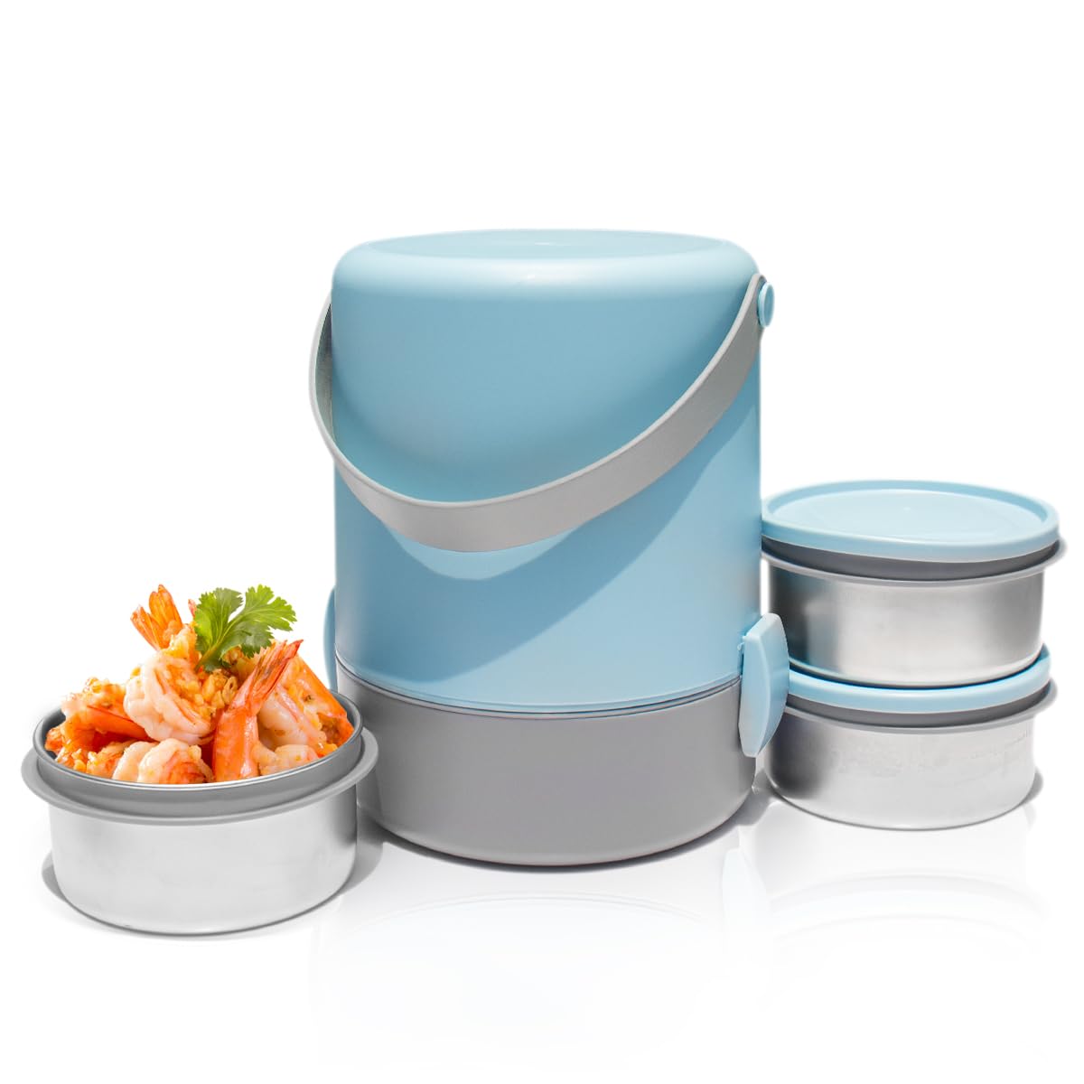 60.87oz Insulated Soup Container,Thermos Container For Hot Food,Contains 3 Tier Stainless Steel Leak Proof Stackable Thermal Foo