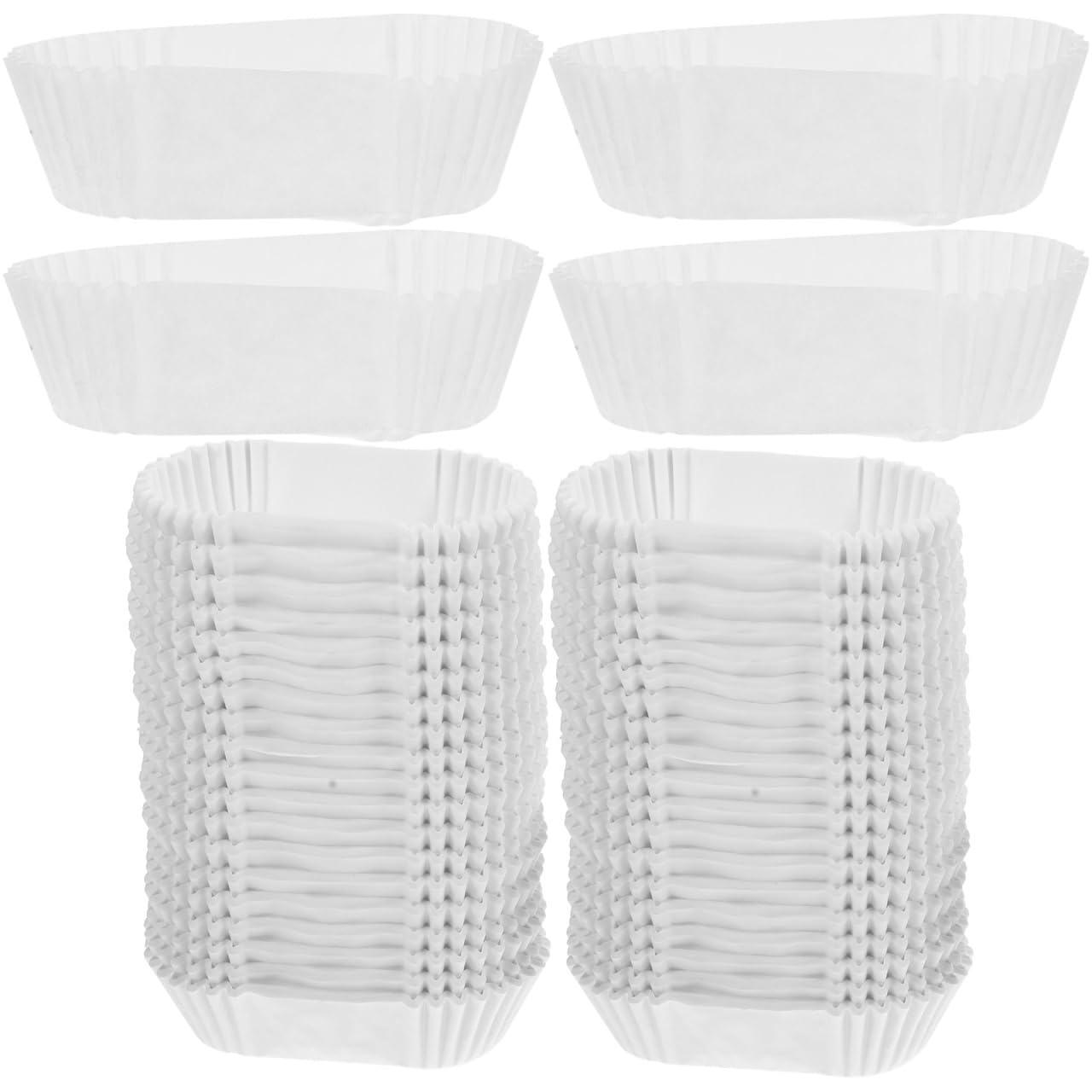 Operitacx 1000 pcs Oval Cake Paper Cups 2.87 X 1.37 X 0.98 in Boat Shape Paper Baking Cups Grease Proof Oven Safe Liners for Muf