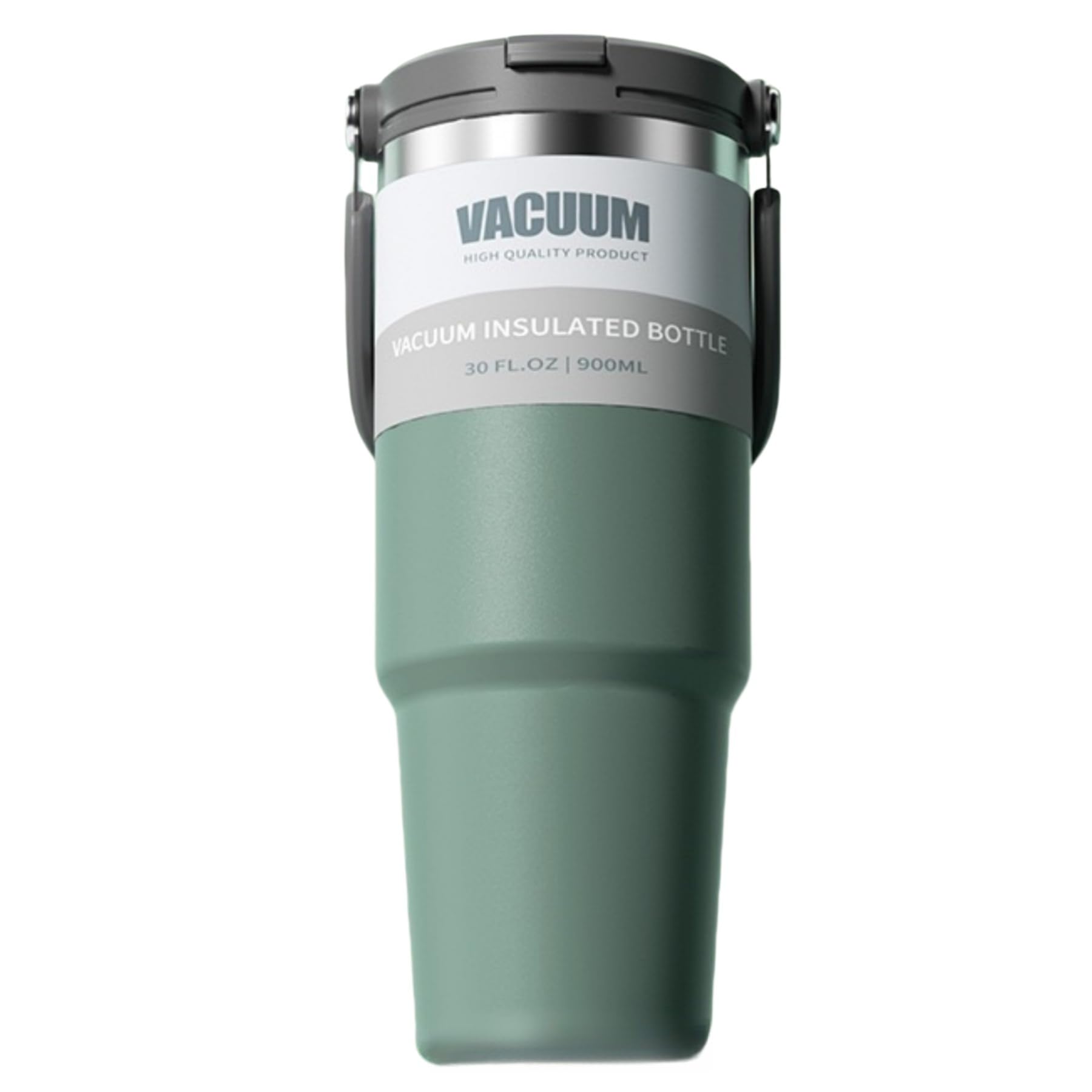 Famkx 2In1 Lid 30Oz Insulated Travel Mug Tumbler With Handle And Flip Straw, 2Way Stainless Steel Double Wall Leak Proof Vacu