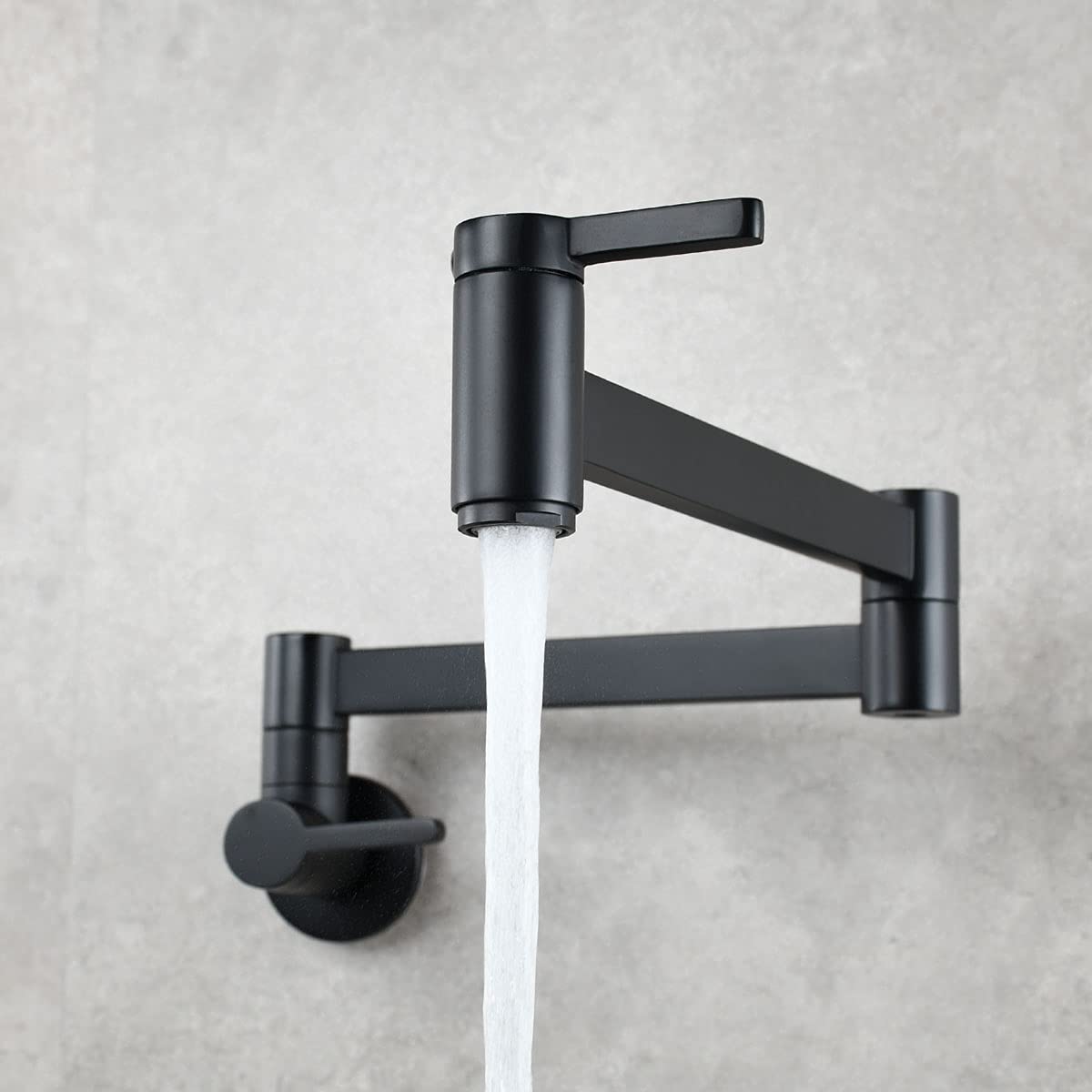 Black Pot Filler Faucet, Biveah Brass Wall Mount Two Handle Kitchen Faucet Tap For Cold Water, Klb008B