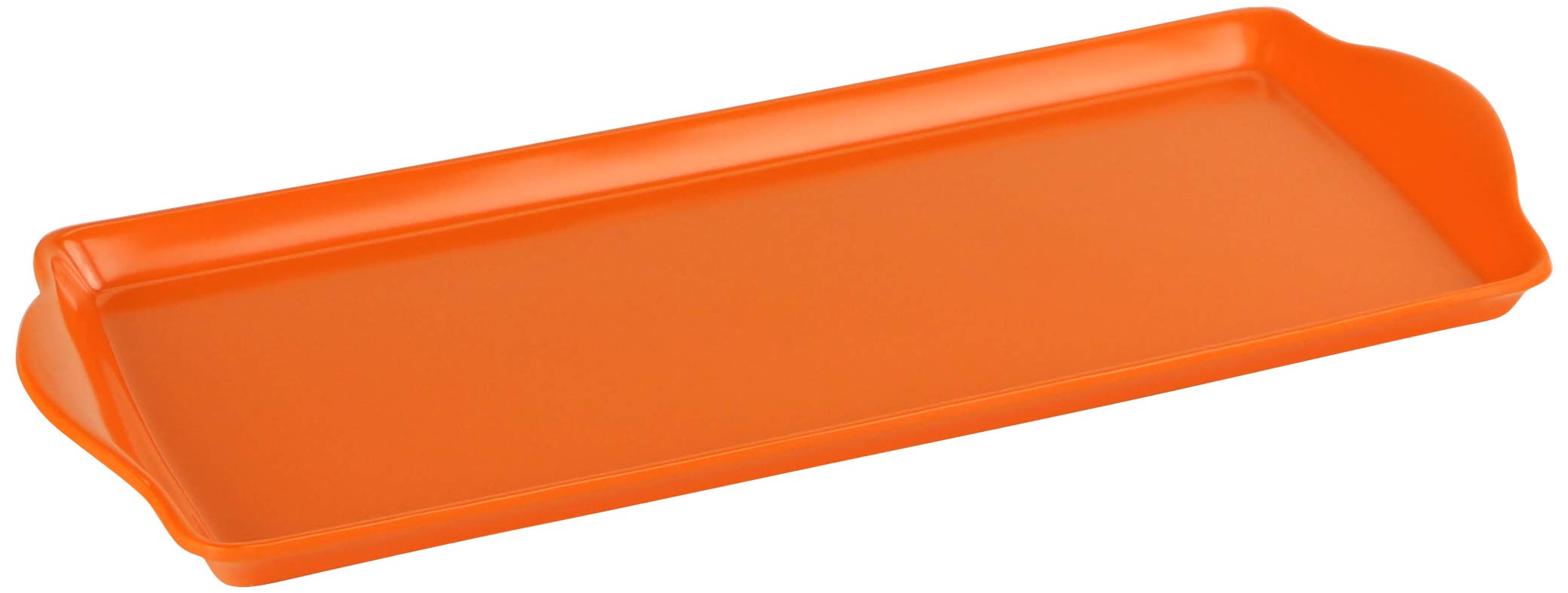 Calypso Basics Melamine Plastic Tidbit Bpa-Free, Food Safe, Multipurpose Platter Serving Tray, Bathroom/Table Organizer, Orange