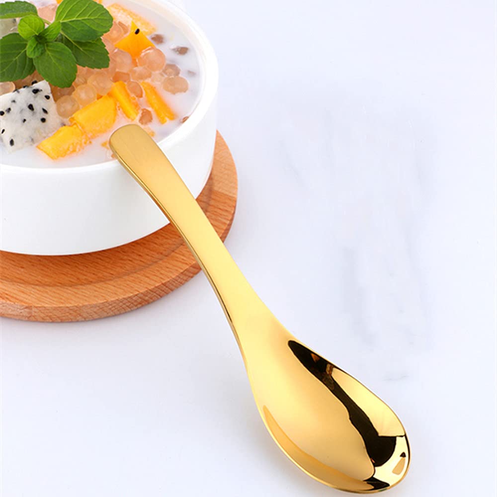 Chinese Metal Soup Spoons And Chopsticks Set For 4 People, Reusable Stainless Steel Ramen Short Handle Spoon Set Asian, Christma