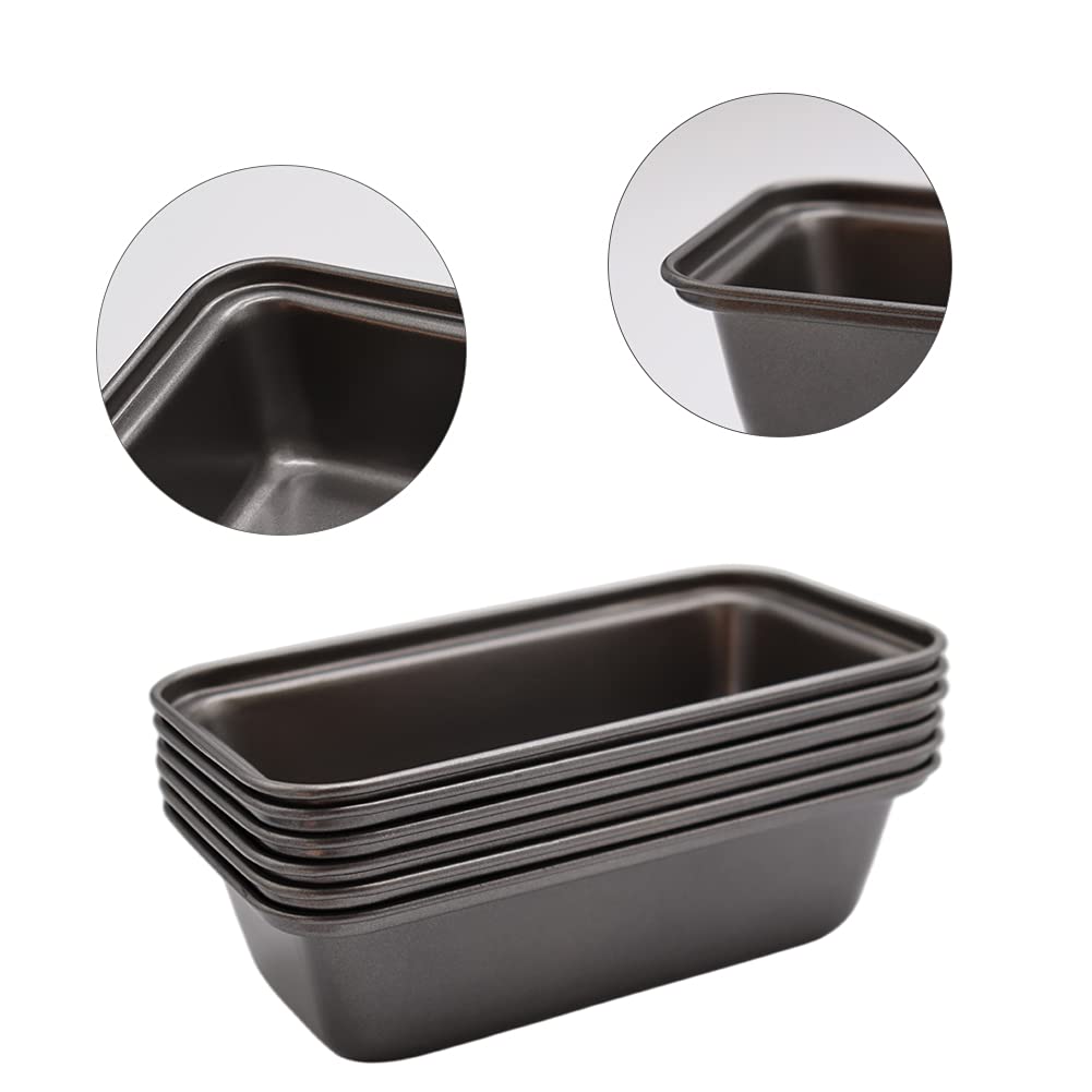 Zddaoole 6 Pcs Nonstick Carbon Steel Baking Bread Pan,Mini Loaf Pans,Small Banana Bread Tins,6.2'' X 3.2''