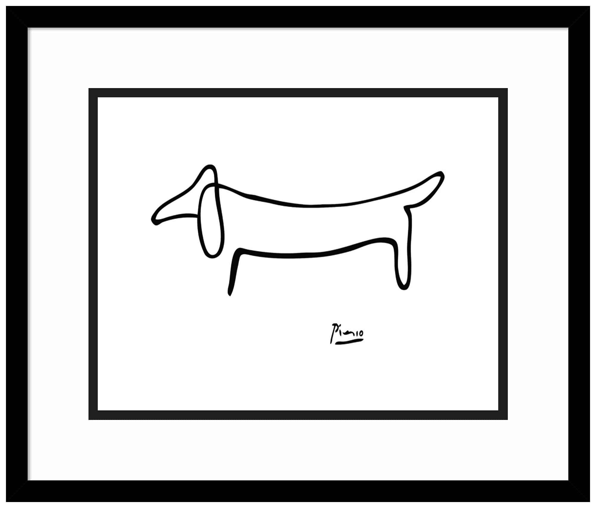 Amanti Art Framed Wall Art Print 17X20 Le Chien (The Dog) By Pablo Picasso, Animals Wall Art, Museum Masters Classics Decor, Sma
