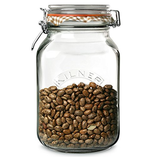 Kilner Square Clip Top Jar 2Ltr Preservation Jar, Storage Jar, Jam Jar With Cliptop Lid
