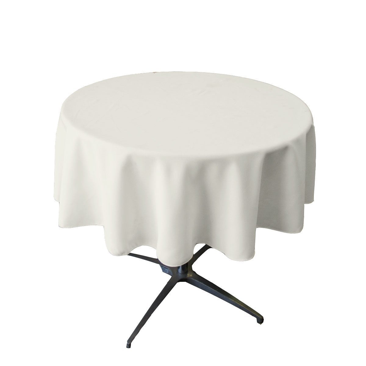 New Creations Fabric & Foam Inc 45'' Round Polyester Poplin Tablecloth, White