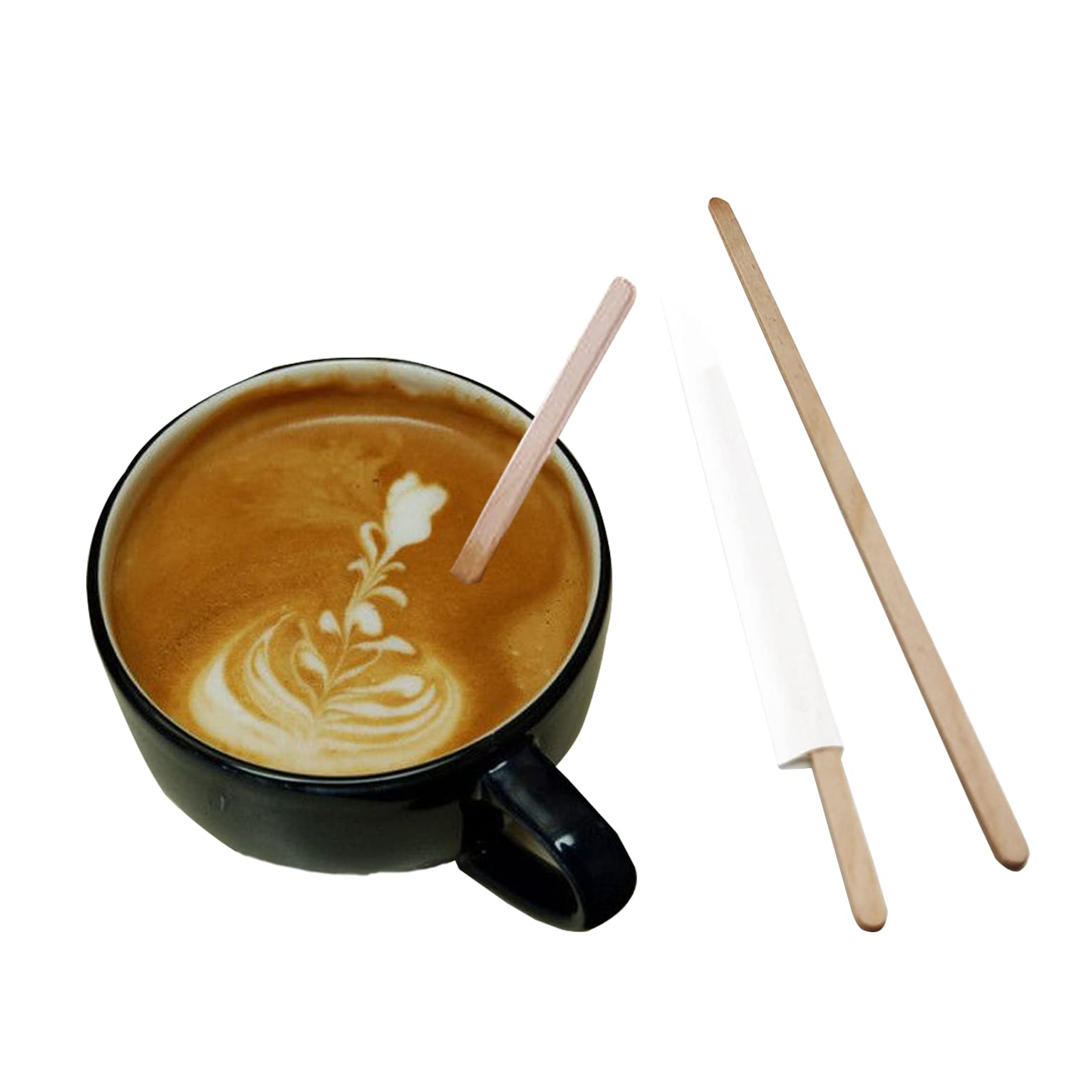 Werkasi 180 Pcs Coffee Stick Individually Wrapped Wooden Coffee Stirrers 7 Inchs Drink Stirrers Sticks For Coffee, Handmade, Pop