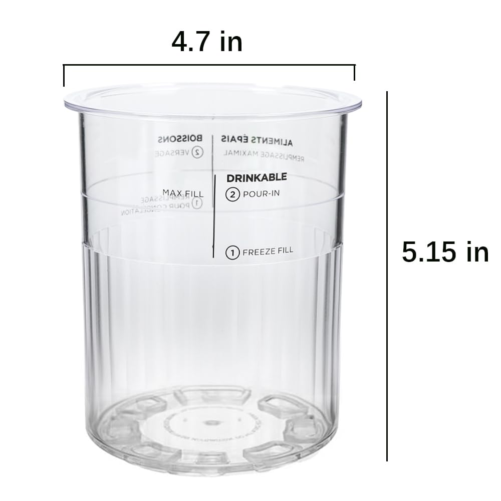 Ice Cream Containers Replacement Pints And Lids 24Oz For Ninja Creami Compatible With Nc500 Nc501 Deluxe Bpa-Free Dishwasher Saf