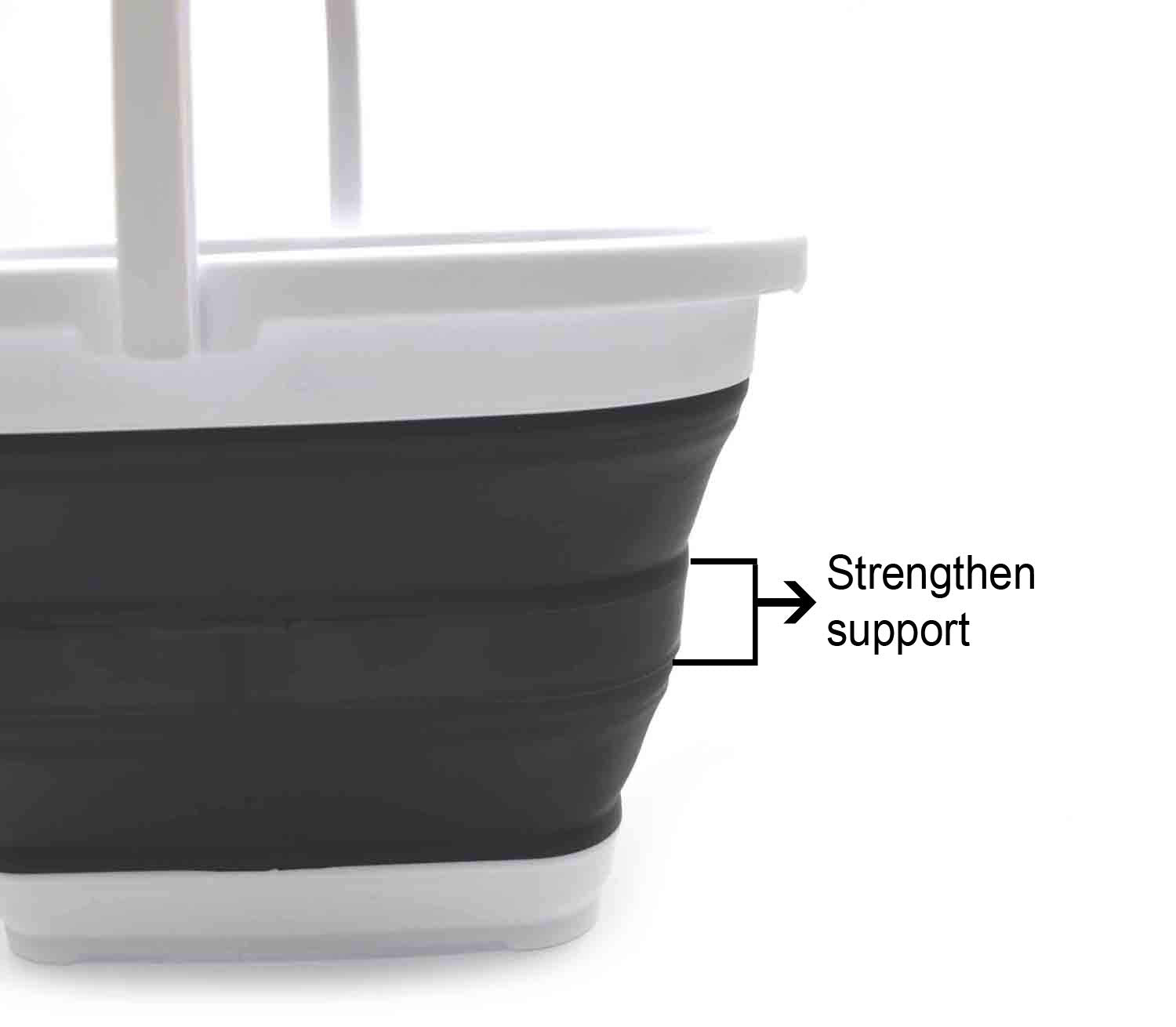 Sammart 10L (2.64 Gallon) Collapsible Rectangular Handy Basket/Bucket (Black, 1)