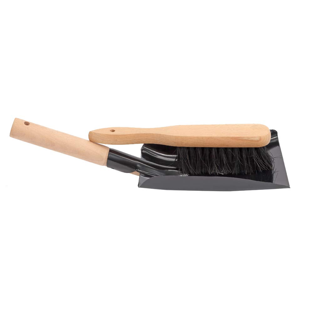Aboniris Coal Shovel And Hearth Brush Set Made Of Natural Wood And Coco Bristles, Hearth Tidy Set, Fireplace Shovel And Brush, F