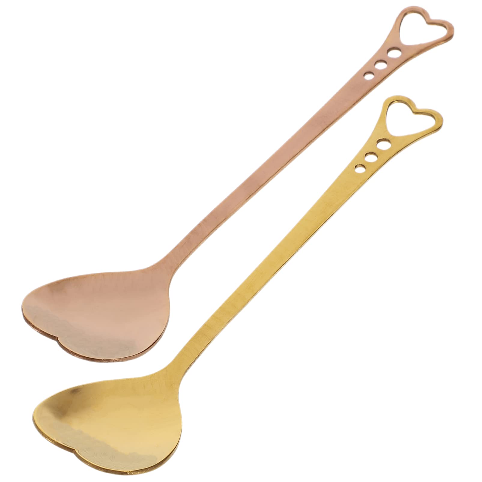 Doitool Stainless Steel Heart Spoon Milk Dessert Spoons For Home Kitchen Coffee Sugar Tea Cake Stirring Mixing Appetizers Silver