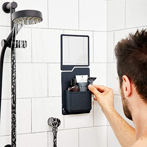 Tooletries - The James Organizer - Silicone Toiletry Holder  Shower & Bathroom Accessory - Features Silicone-Grip Technology  Removable & Reusable - Charcoal