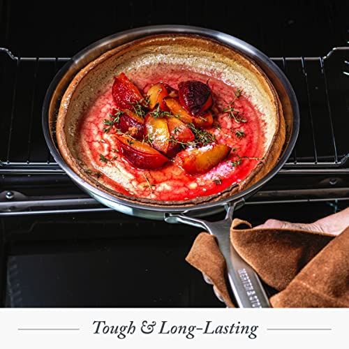 Merten & Storck Tri-Ply Stainless Steel 12    Frying Pan Skillet, Professional Cooking, Multi Clad, Heats Evenly, Drip-Free Pour
