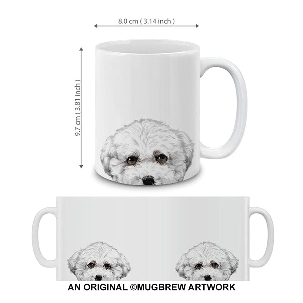 Mugbrew Bichon Frise Dog Ceramic Coffee Mug Tea Cup, 11 Oz