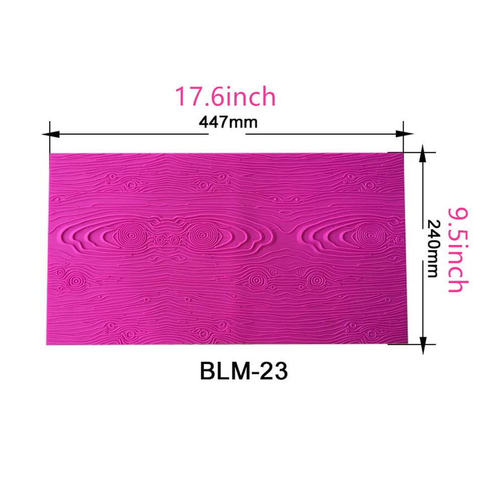 Ak Art Kitchenware Woodgrain Fondant Impression Mat Silicone Cake Lace Mold Cake Texture Mat Pink Blm-23