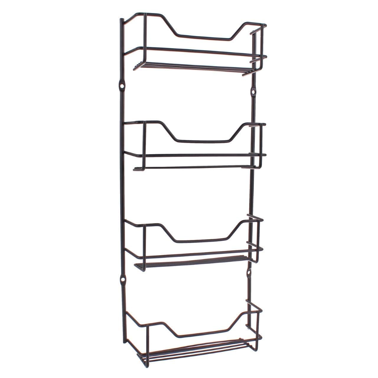 Ogfc 28959 Spice Rack 4 Tiers Chrome Kitchen Organizer Storage Shelf Cabinet Holder Black