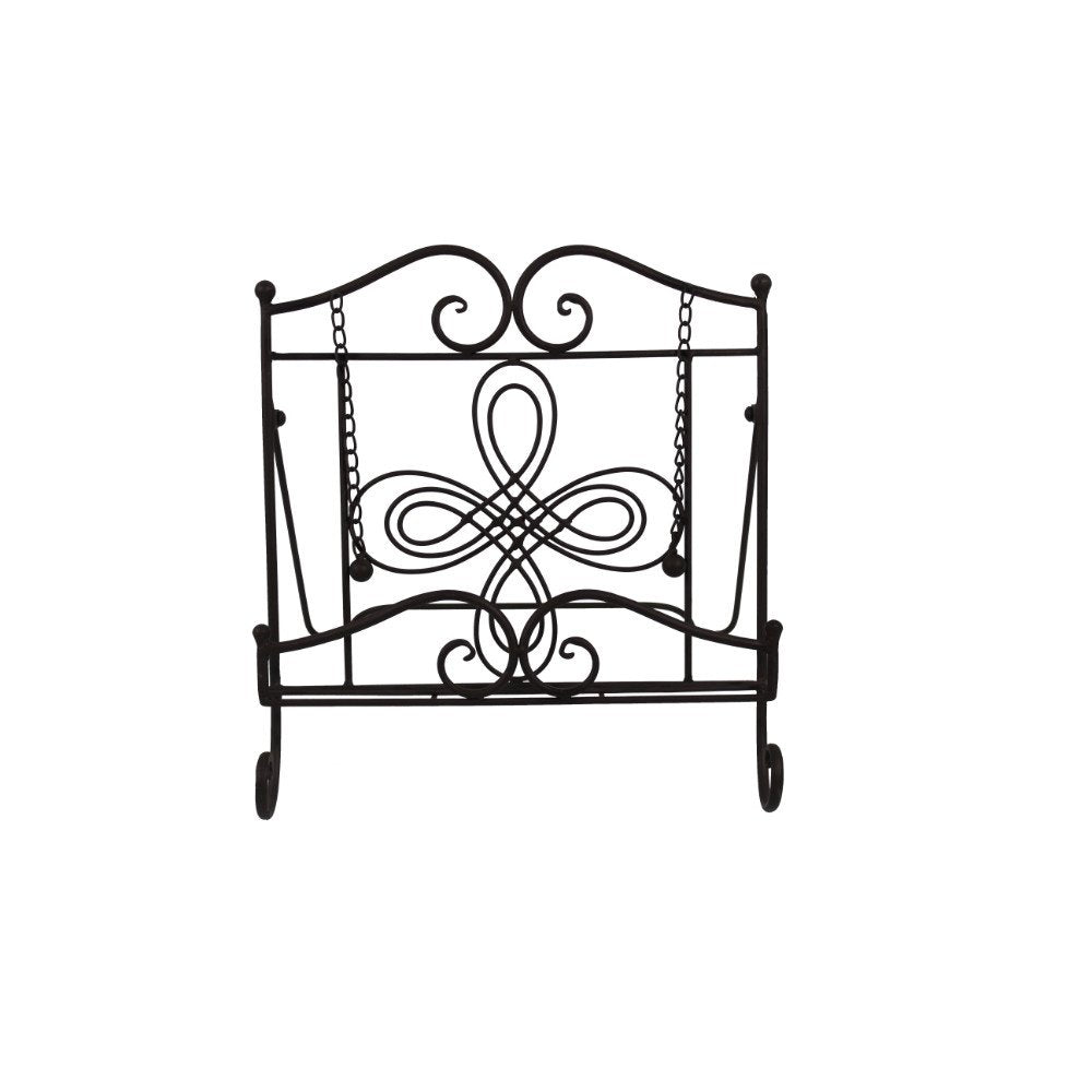 Benzara, Copper Black Scroll Work Design Metal Cook Book Stand, One Size