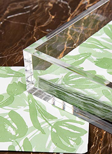 Cy Craft Acrylic Guest Towel Napkin Holder,Clear Bathroom Paper Hand Towels Storage Tray Modern Buffet Napkin Caddy,Fancy Flat N