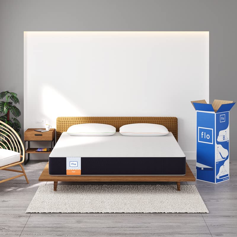 Flo Ergo Aloe Vera Infused Memory Foam Mattress With Motion Isolation Technology| Medium Firm Feel | 8 Inch Mattress In King Siz