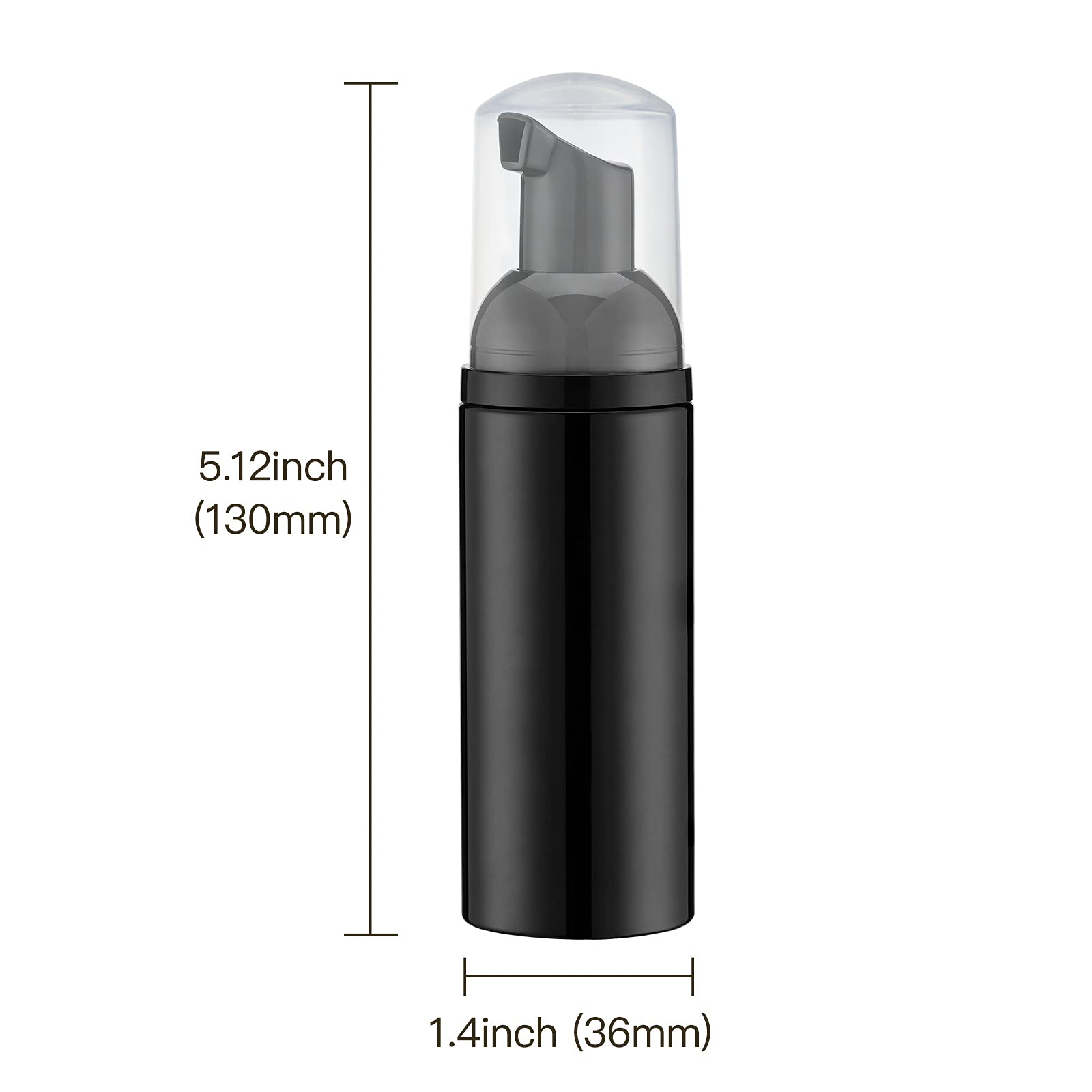 Tekson Soap Foam Bottle (Black Pump), Empty Travel Foaming Lash Shampoo For Cleanser, Dispenser (60Ml, 2 Fl Oz)