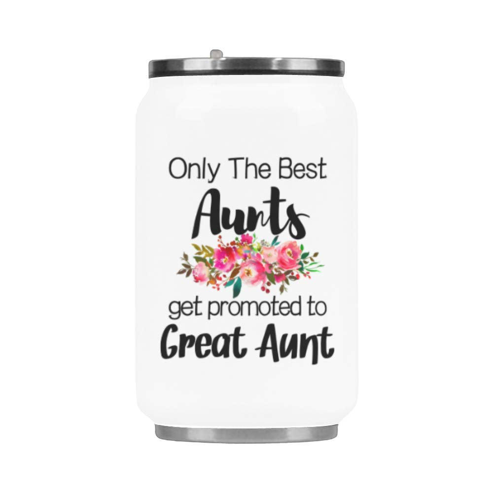 Fashion Stainless Steel Insulated Vacuum Travel Mug, Only The Best Aunts Get Promoted To Great Aunt Travel Coffee Mug Tea Cup, F