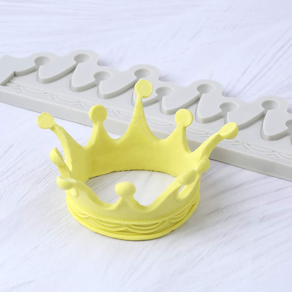 3D Circle Crown Fondant Mold Crown Silicone Sugarcraft Mold Fondant Mold Cake Topper Decorating Tools Gumpaste Polymer Clay Mold