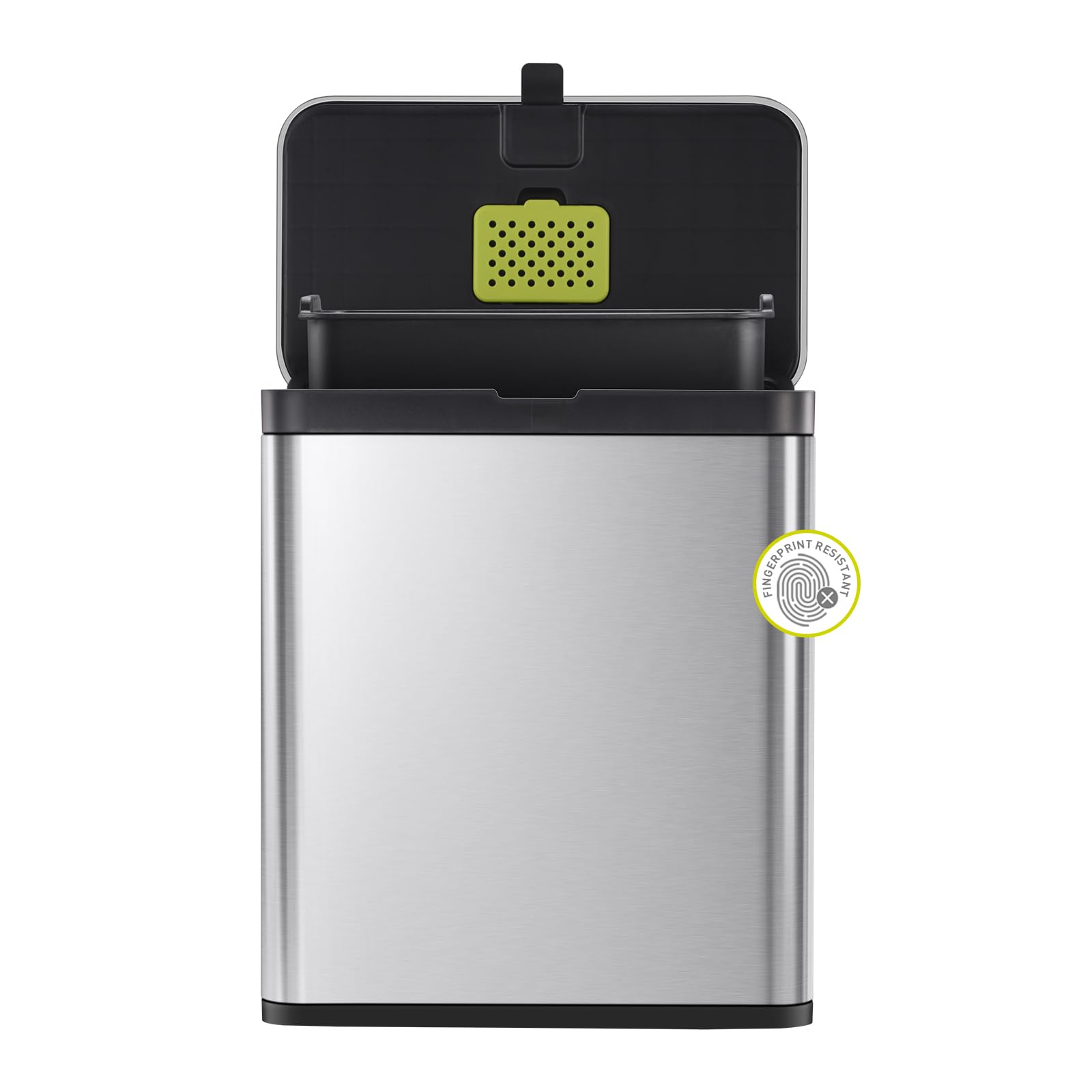 EKO Kitchen Compost Bin, 7L / 1.85 Gal Stainless Steel with Removable Inner Bucket and Deodorizer Compartment, 2-in-1 Countertop