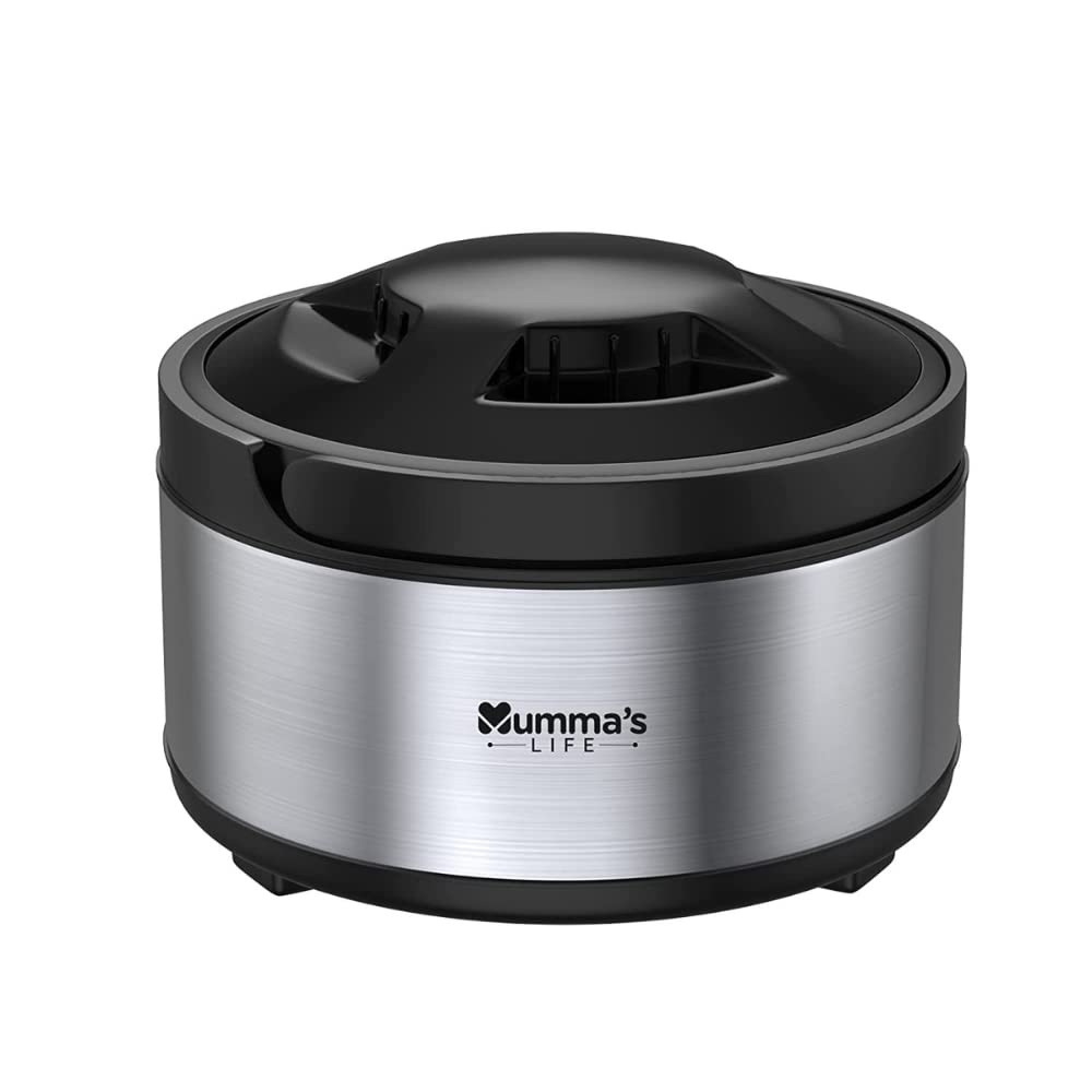 MummaS Life Stainless Steel Thermoware Casserole With Lid For Roti/Chapati | Double Wall Insulated Hot Pot For Hot Meal/Chapati