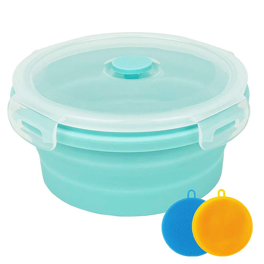 Collapsible Bowl Silicone Collapsible Container Food Storage Containers Collapsible Camping Bowl for Travel Camping Hiking with 