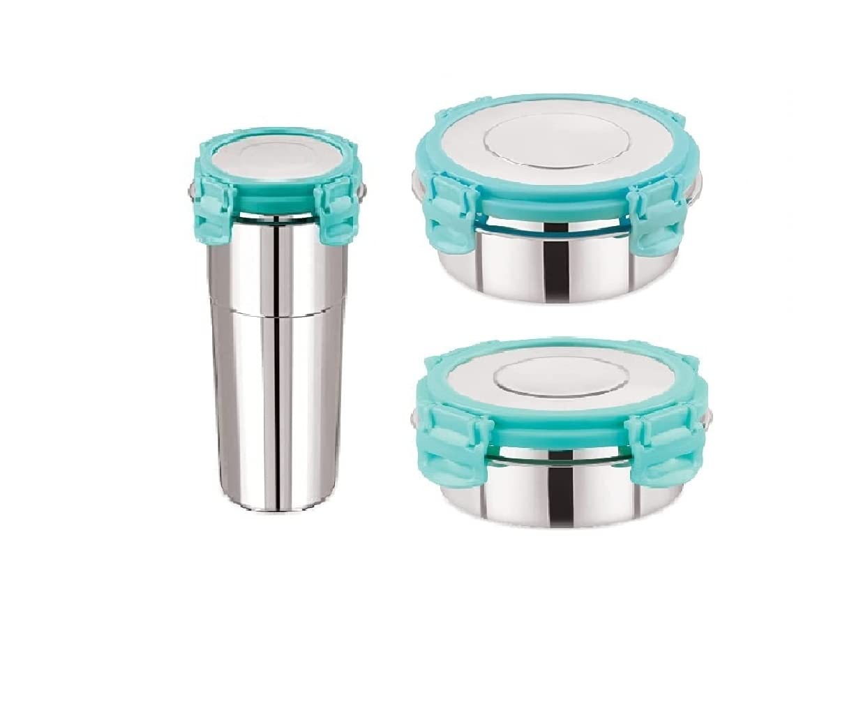 Foliam Leak Proof Click And Seal Lock Stainless Steel Storage/Air Tight Tiffin Container/Lunch Container With Lid (Fusion 600+25
