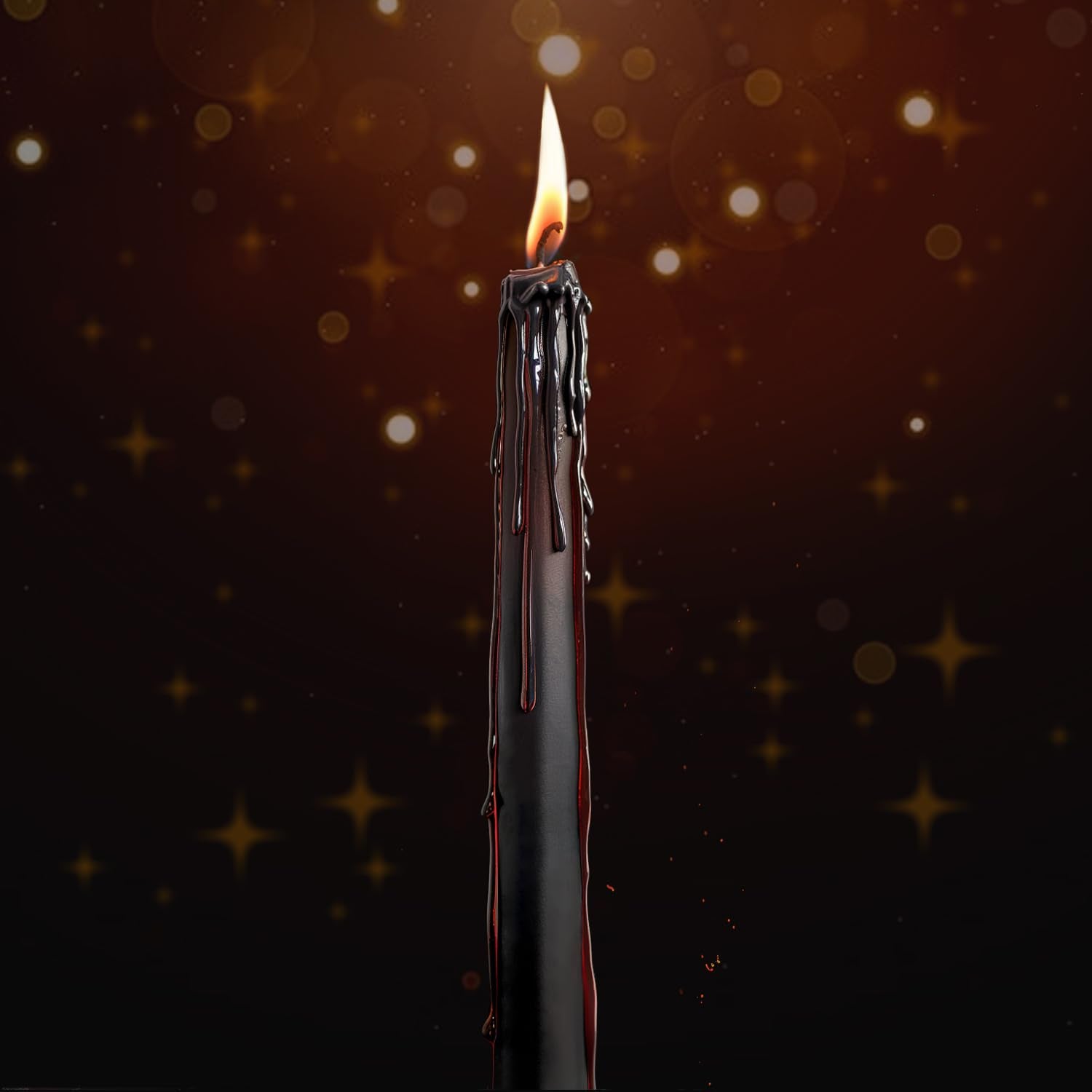 12PCS 10-Inch Black Bleeding Taper Candles,Vampire Tears Taper Candles- Unscented Ideal for Halloween, Christmas, Rituals, and T