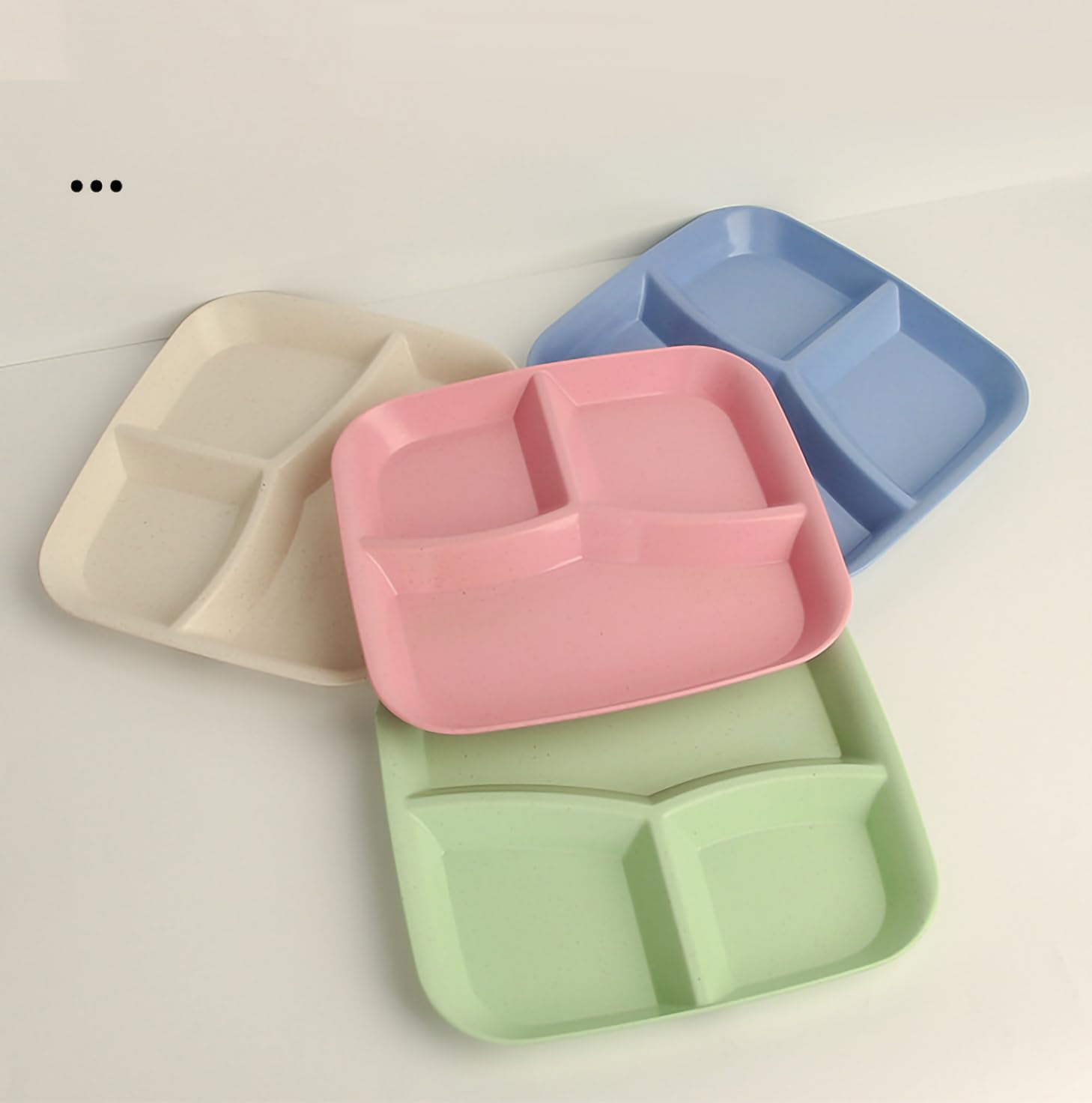 PPlus International Portion Control Plates Divided Plates For Adults Wheat Straw Divided Plate Unbreakable Dinner Dishes Reusab