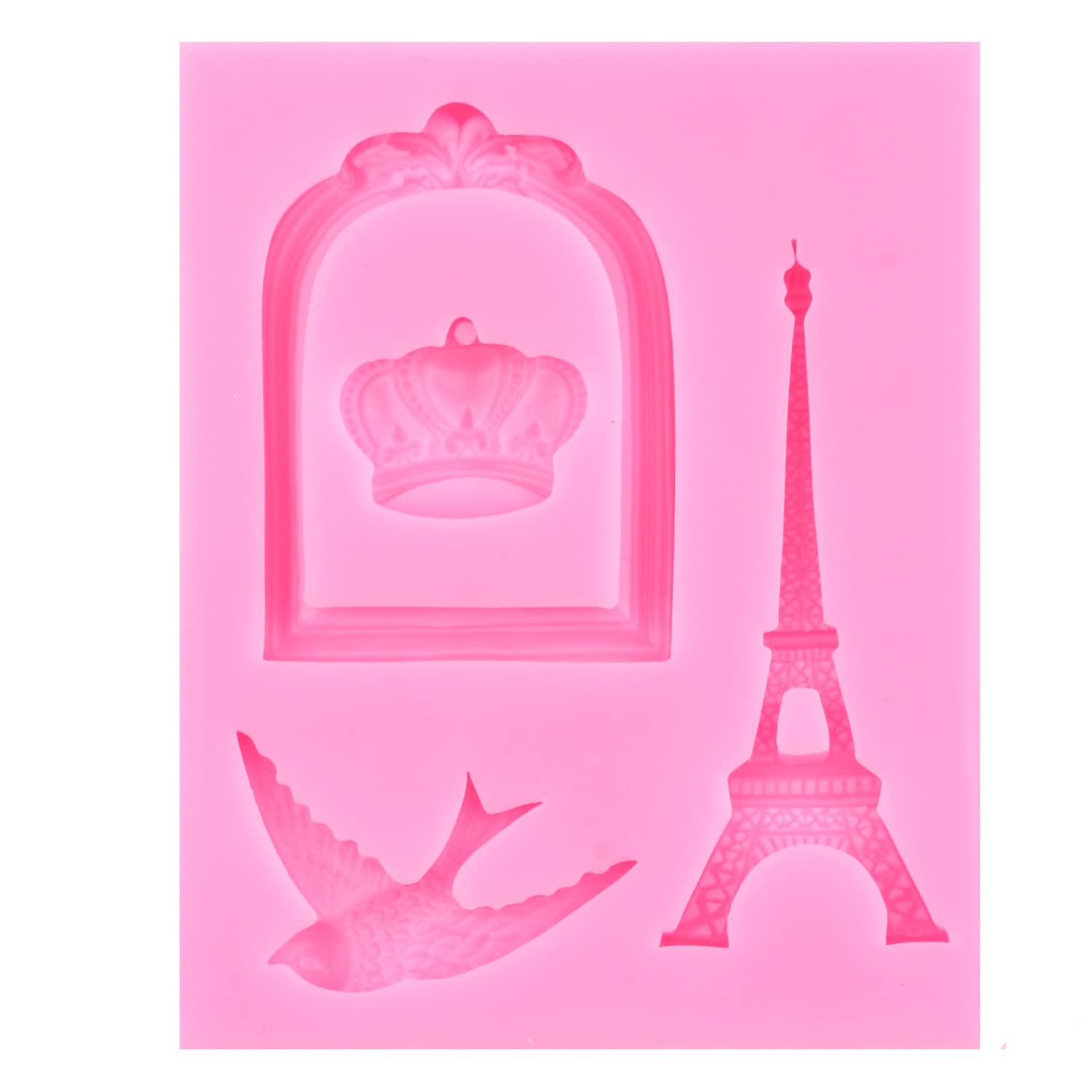 Rfghac I Love Paris Poodle Dog Fondant Mold Eiffel Tower Silicone Molds For Cake Decoration Cupcake Topper Chocolate Gum Paste S