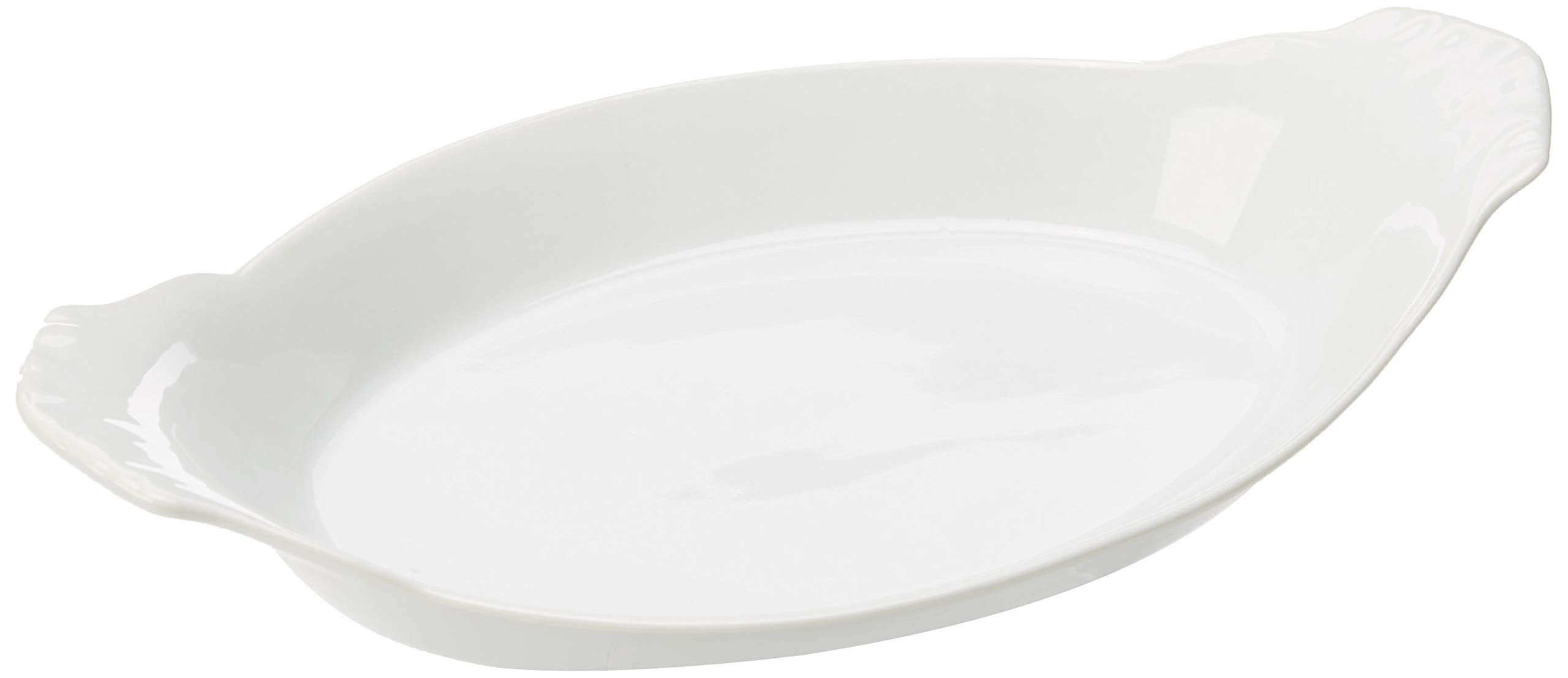 Hic Harold Import Co. Kitchen Oval Au Gratin Baking Dish Set, Fine White Porcelain, 10-Inch, Set Of 4