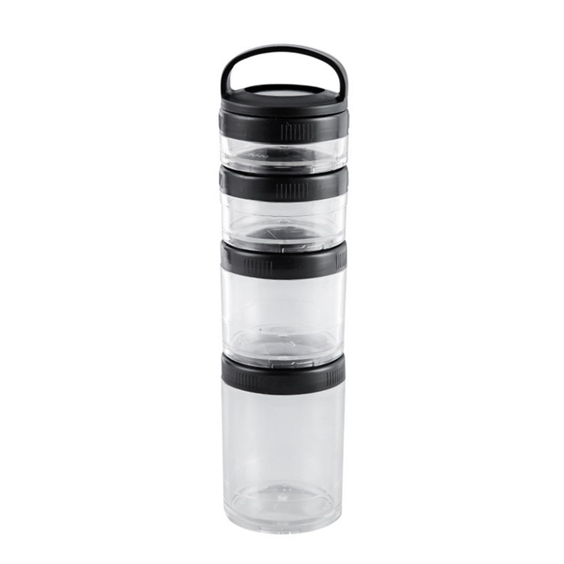 Hmv Mall Set Of 4 Stackable Snack Containers Twist Food Storage Containers Portable Protein Powder Shaker Cup Air Tight LeakPro