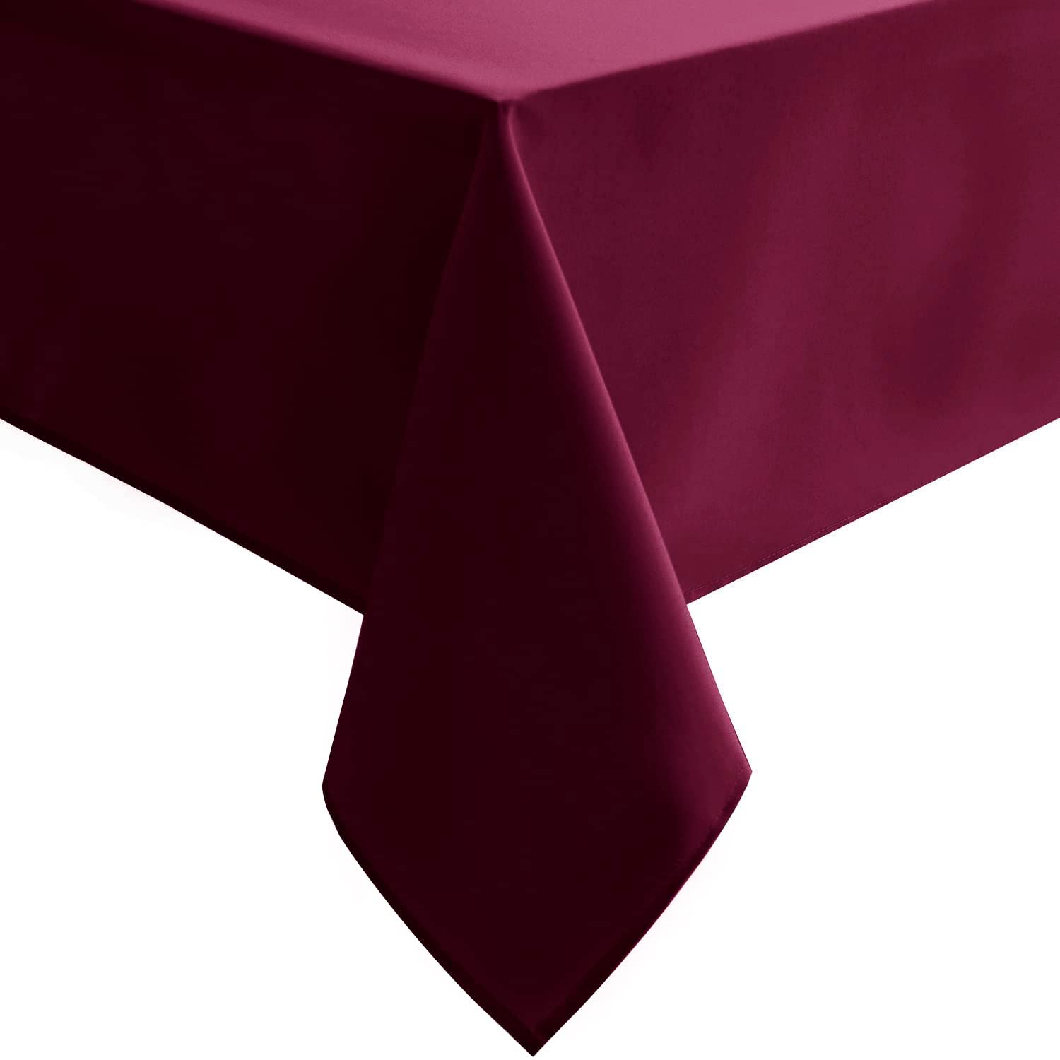 Hiasan Burgundy Rectangle Tablecloth - Waterproof Washable Polyester Christmas Fabric Table Cloth For Party, Wedding, Banquet An