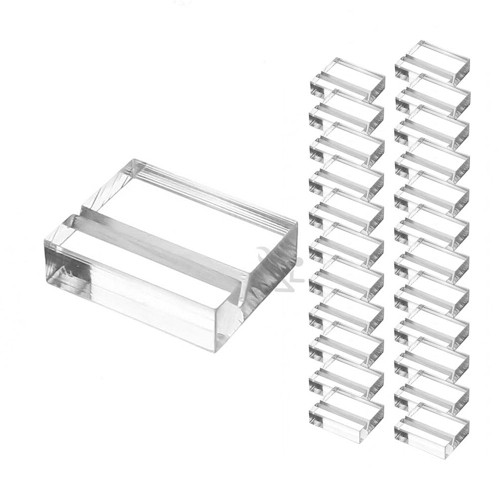 OnFireGuy 24pcs Place Card Holder Display Stands | 1.25 Acrylic Card Holders for Wedding Place Cards Table Numbers Product Label