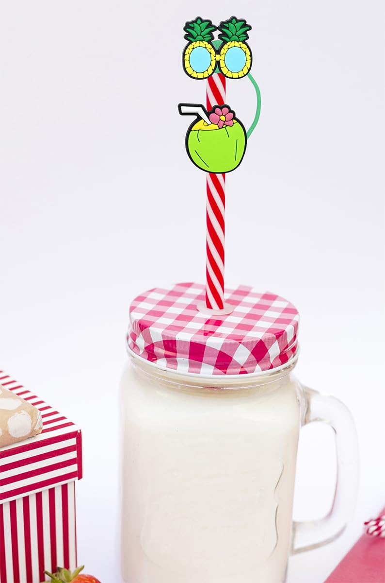 8Pcs Donut Straw Cover Cap For Tumblers Ice Cream Fruit Straw Topper For Tumblers Dust-Proof Drinking Straw Reusable Straw Tip C