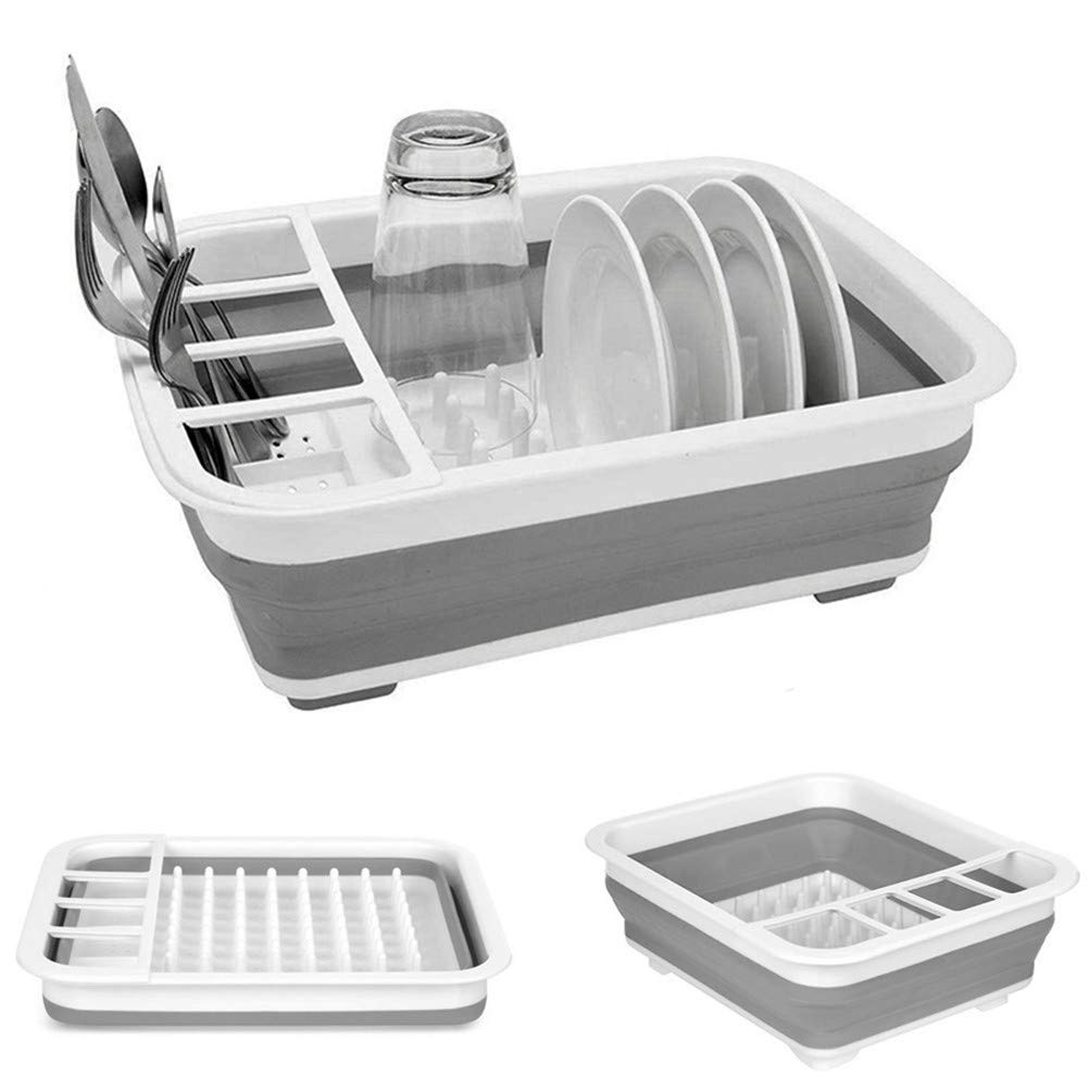 Collapsible Dish Drying Rack Portable Dish Drainer Dinnerware Organize ...
