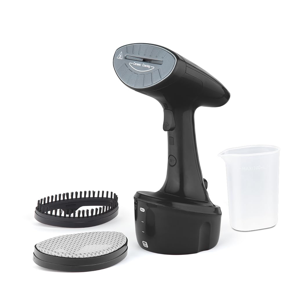 Borosil 1600W Handheld Garment Steamer Gs02 | Ceramic Coated Soleplate | Dual Steam Modes (Horizontal & Vertical Ironing) | 120M