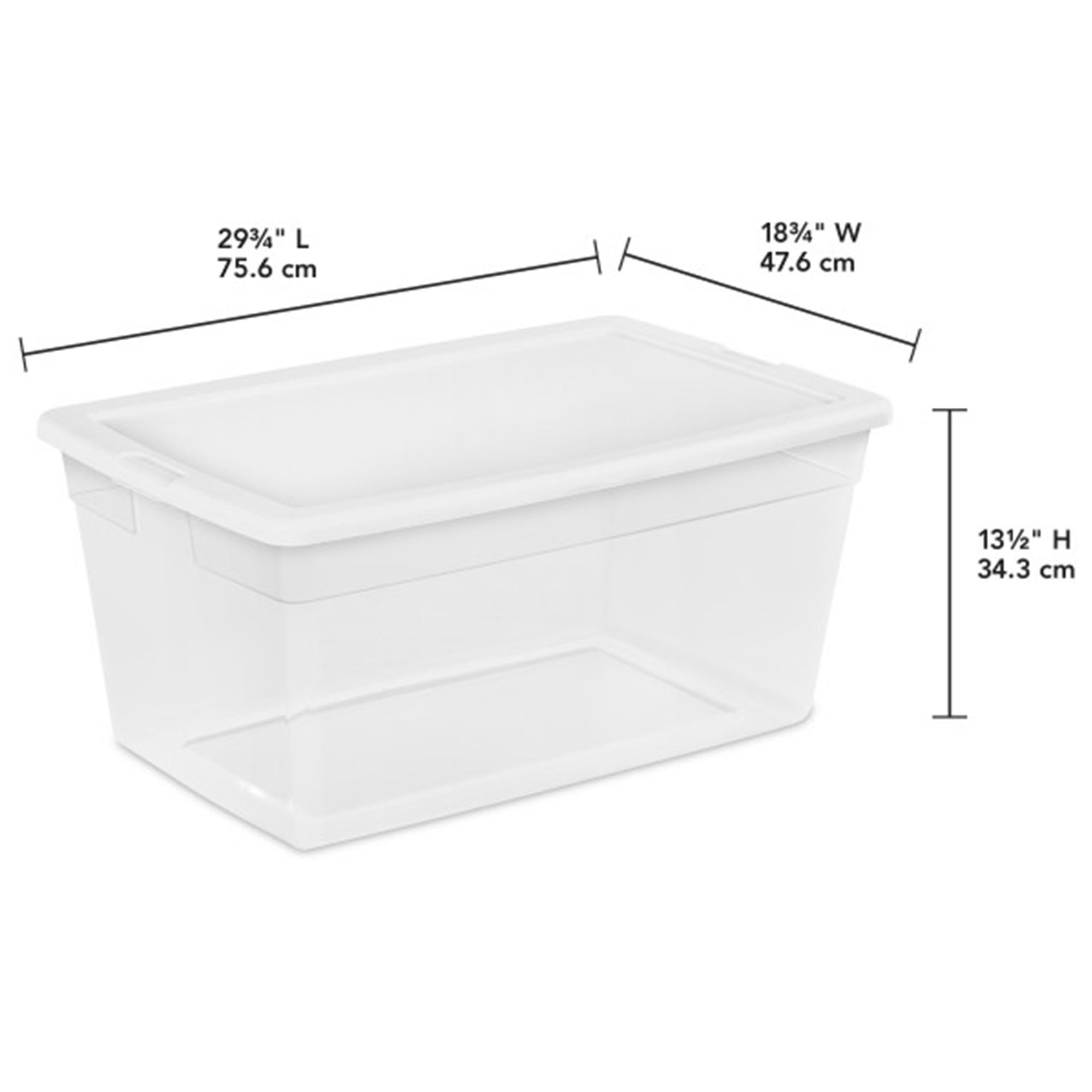 Sterilite 90 Qt Storage Box, Stackable Bin With Lid, Plastic Container To Organize Clothes, Blankets, Towels In Closet, Clear Wi