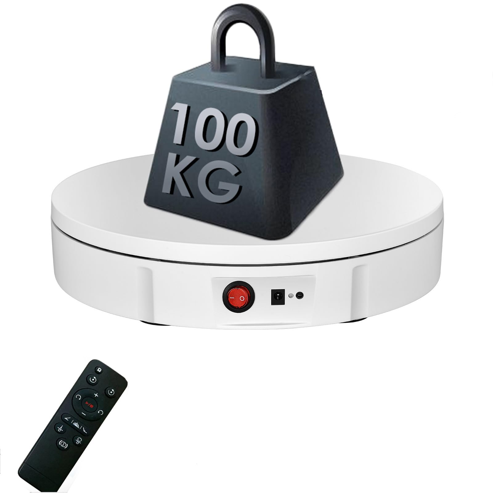 Puosuo 360 Degree Electric Rotating Turntable, 11.8Inch / 220Lbs Load,Motorized Rotating Display Stand, For Photography Products