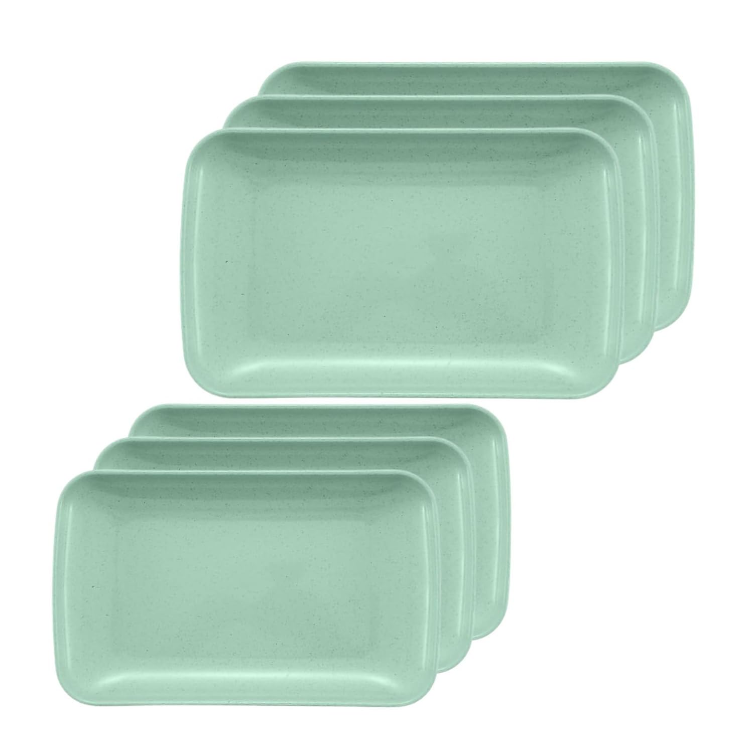Spatlus Wheat Straw Small Serving Dish  Lightweight Dinner Plates Rectangle Serving Platters For Thanksgiving Reusable Dishes F