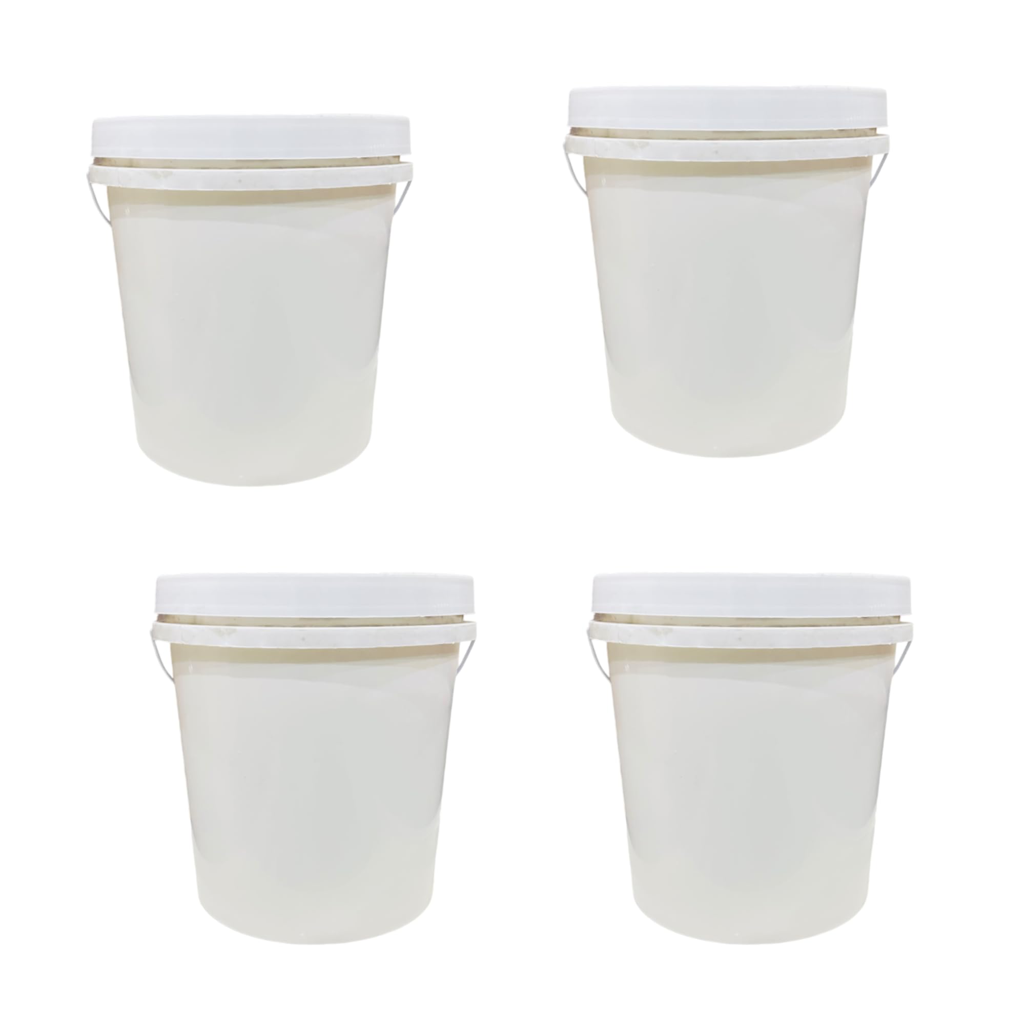 Unbreakable White Industrial Buckets/Balti/Container/Pail With Air Tight Leak Proof Lid (10 Ltr) Set Of 4