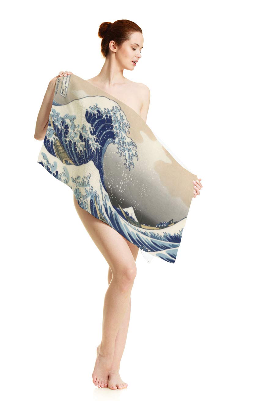 Ofloral Hand Towels The Great Wave Off Kanagawa,Soft Comfortable Super-Absorbent Towel For Bath/Kitchen/Yoga/Golf/Hair Towel For