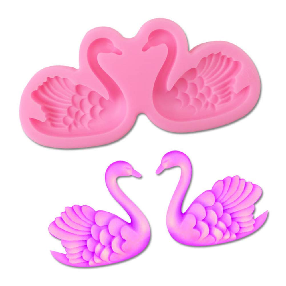 1Pc Cute 3D Beautiful Swan Silicone Mold For Diy Pudding Chocolate Crystal Candy Desserts Ice Cube Gum Paste Cupcake Cake Topper